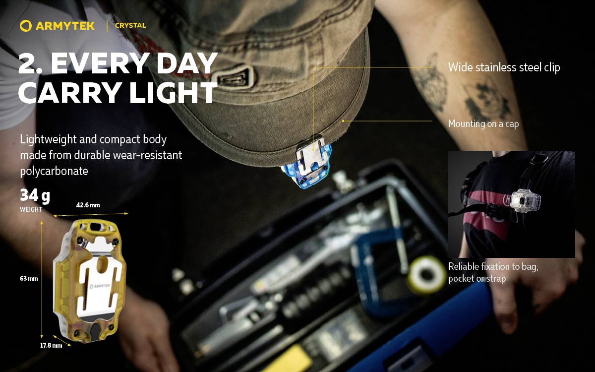 ArmyTek F07001R Crystal Red Mobile Kleinleuchte LED Rot, Transparent