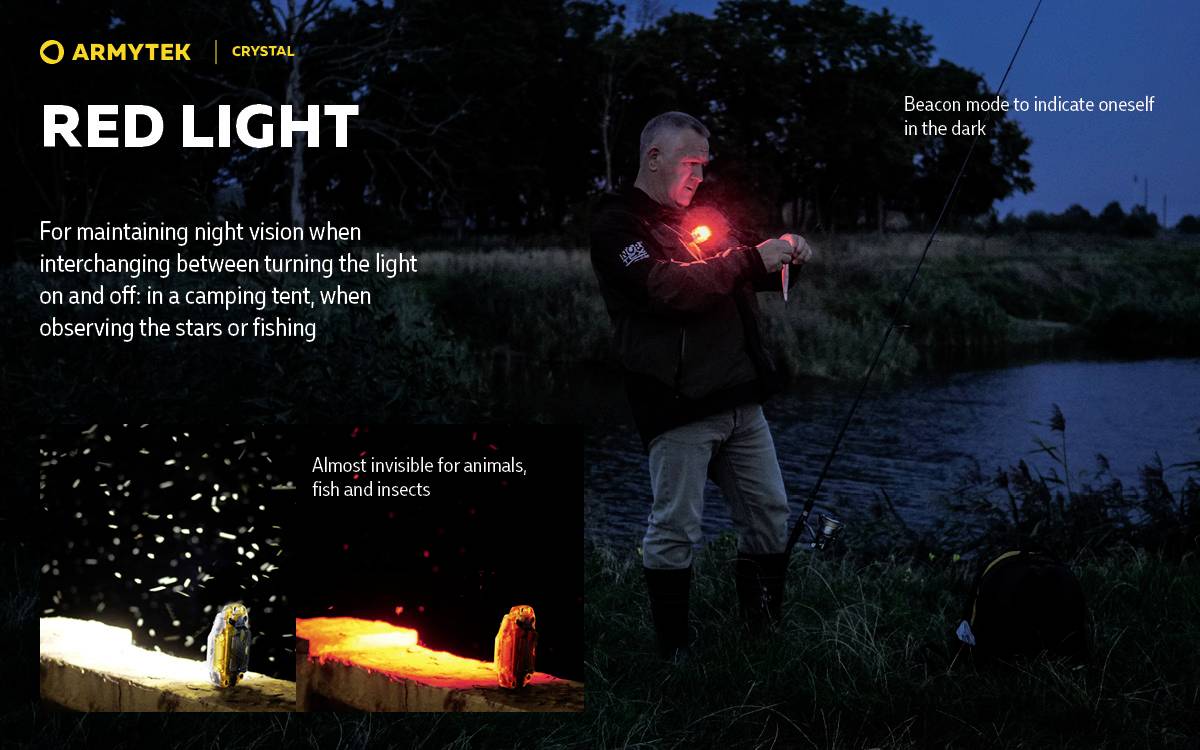 ArmyTek F07001R Crystal Red Mobile Kleinleuchte LED Rot, Transparent