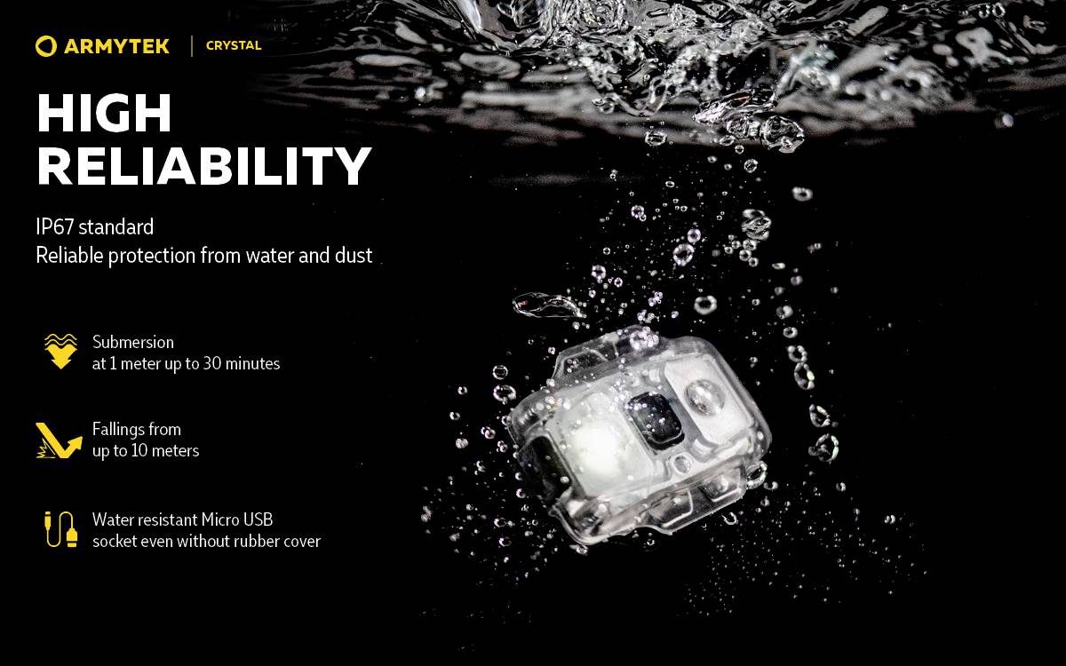ArmyTek F07001R Crystal Red Mobile Kleinleuchte LED Rot, Transparent