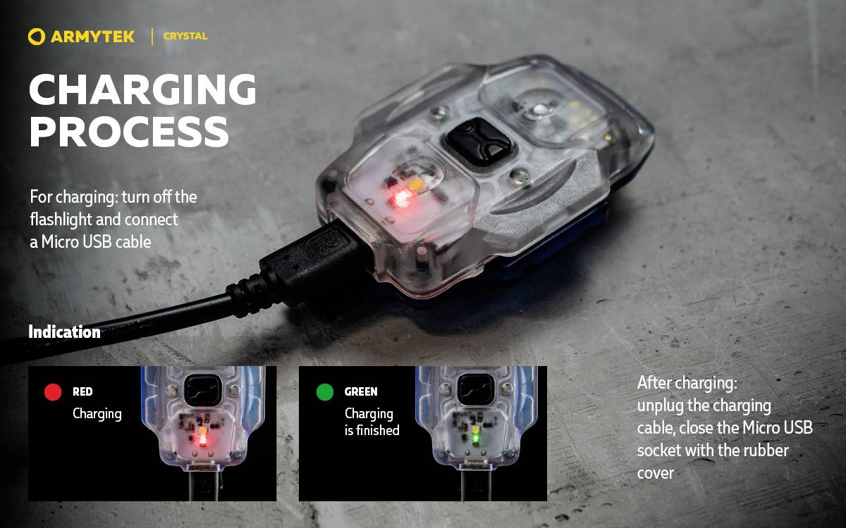 ArmyTek F07001Y Crystal Yellow Mobile Kleinleuchte LED Gelb, Transparent