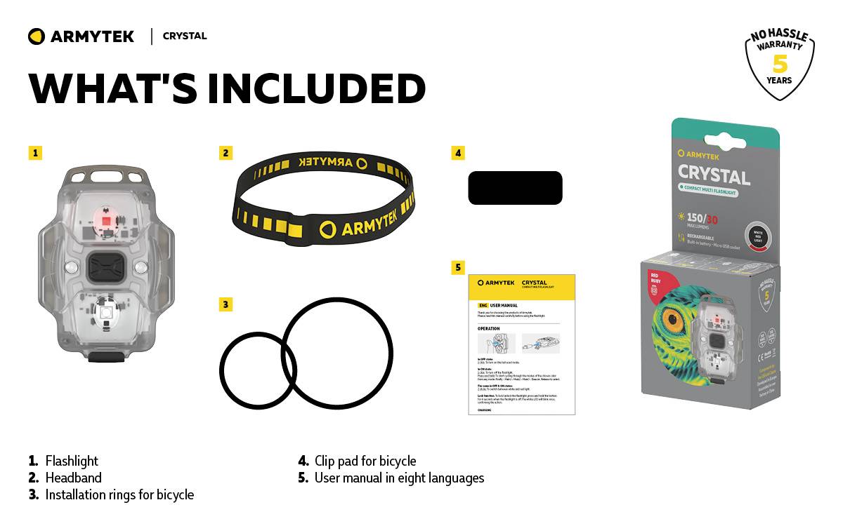 ArmyTek F07001Y Crystal Yellow Mobile Kleinleuchte LED Gelb, Transparent