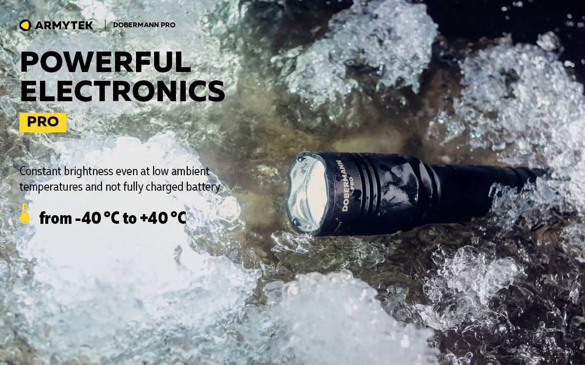 ArmyTek Dobermann Pro Warm LED Taschenlampe akkubetrieben 1400lm 114g