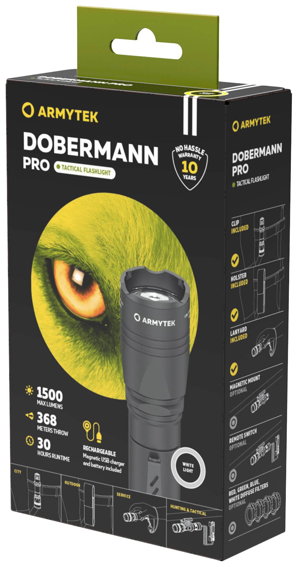 ArmyTek Dobermann Pro White LED Taschenlampe akkubetrieben 1400lm 114g