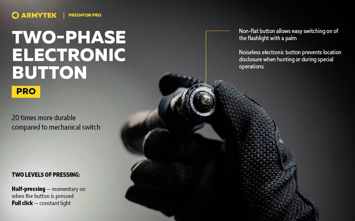 ArmyTek Predator Pro White LED Taschenlampe akkubetrieben 1400lm 136g