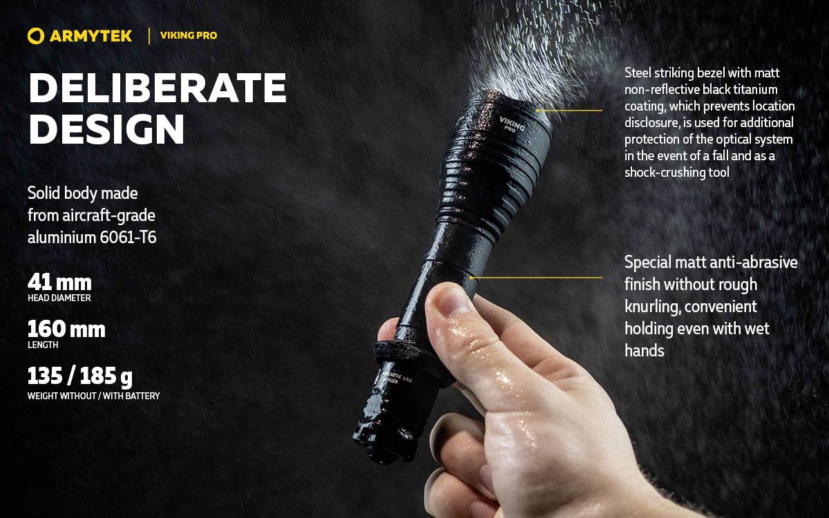 ArmyTek Viking Pro Warm LED Taschenlampe akkubetrieben 2050lm 136g