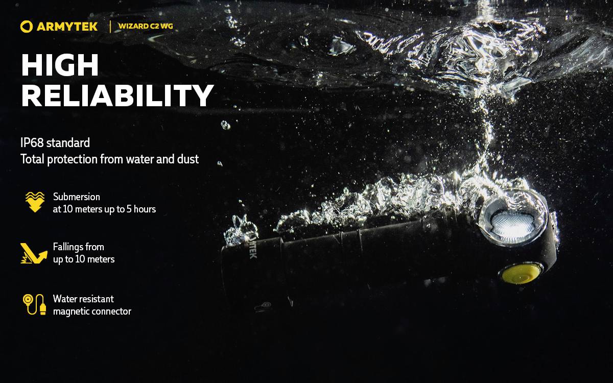 ArmyTek Wizard C2 WG White LED Stirnlampe akkubetrieben 1100 lm 13 h F09201C
