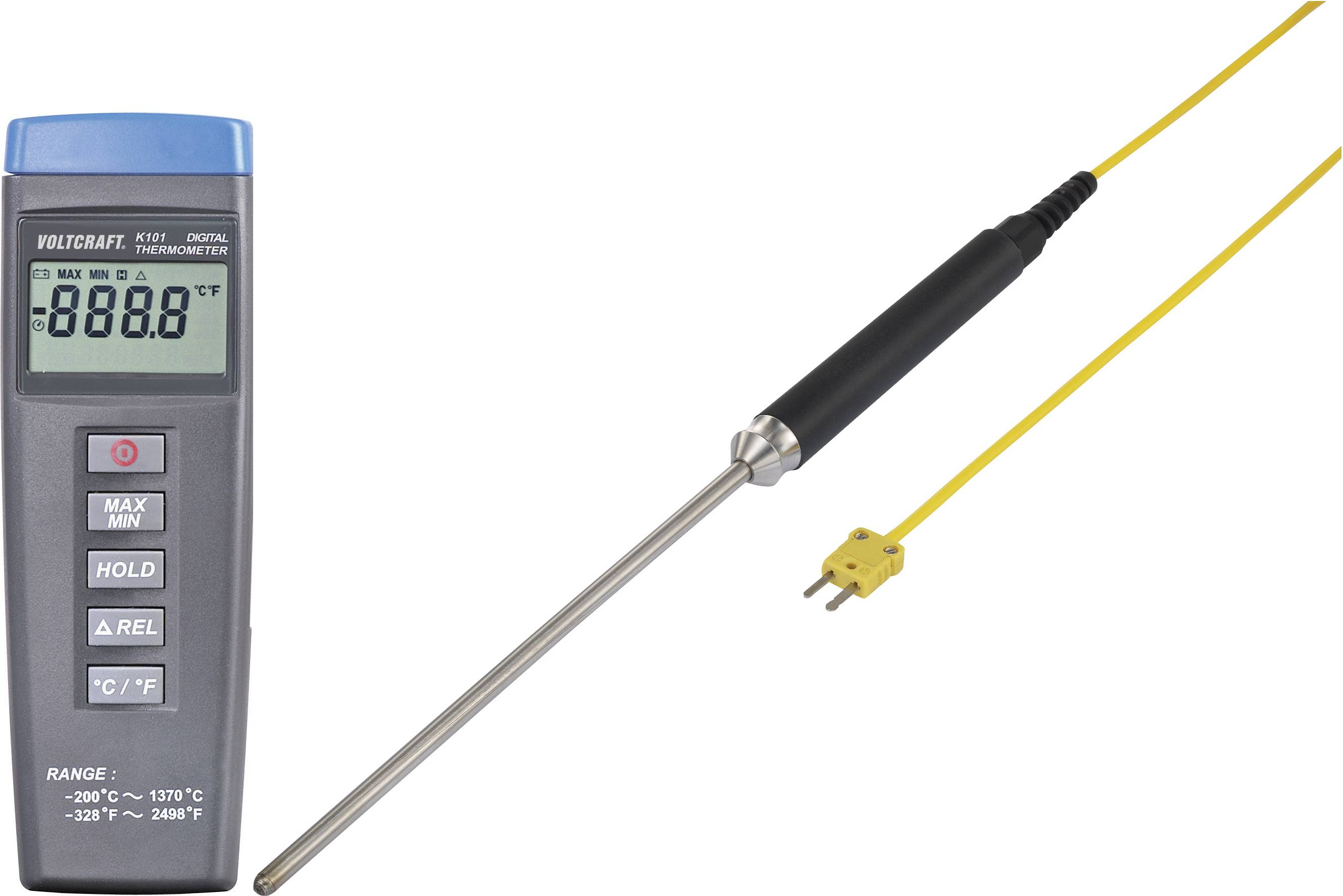 VOLTCRAFT K101+TP-208 Temperatur-Messgerät -200 - +1370°C Fühler-Typ K