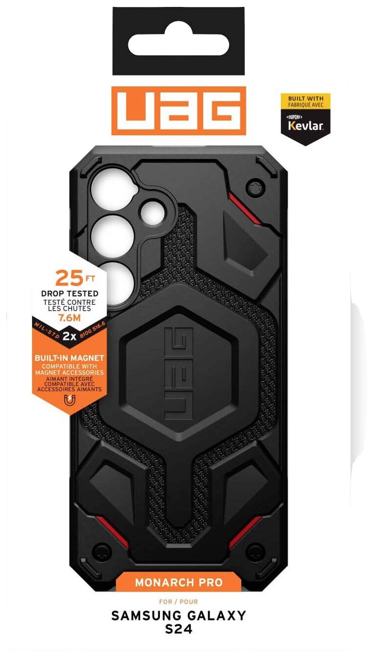 Urban Armor Gear Monarch Pro Backcover Samsung Galaxy S24 Kevlar®, Schwarz MagSafe kompatibel 214412113940
