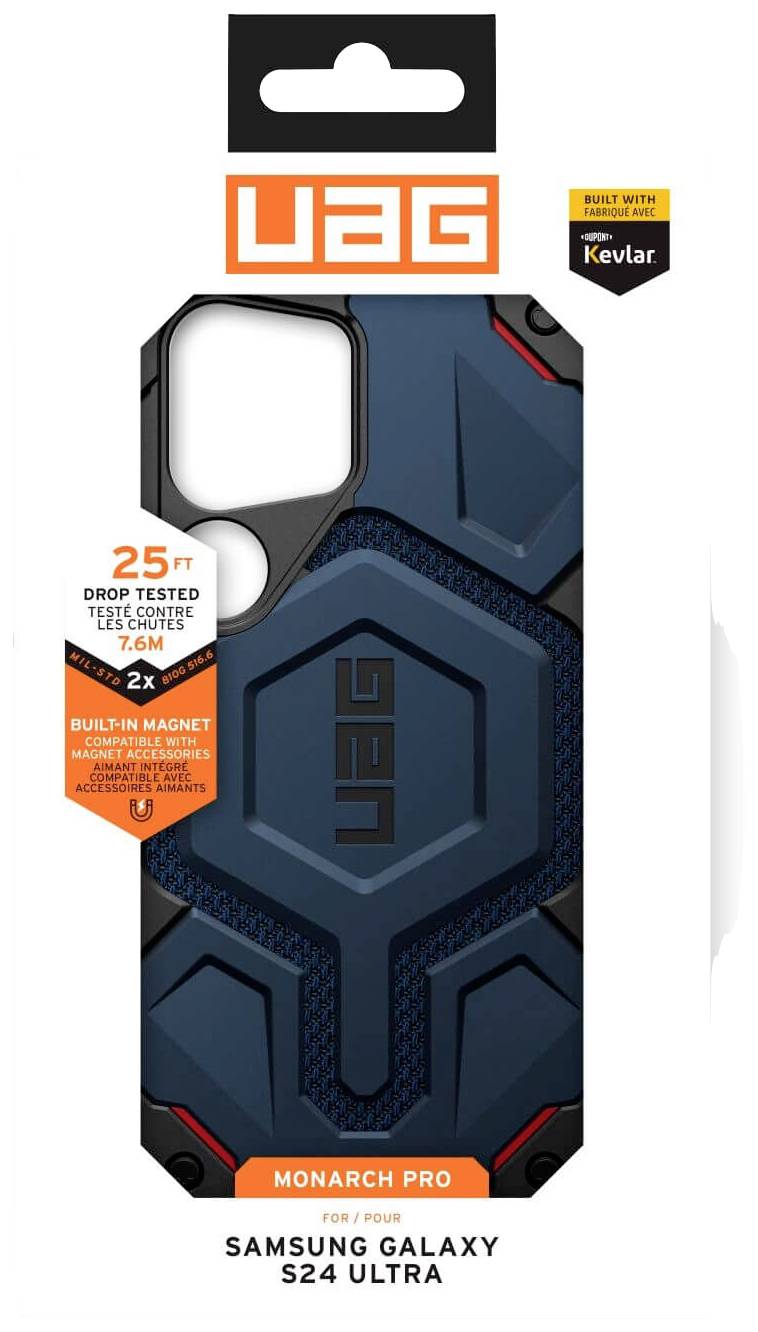 Urban Armor Gear Monarch Pro Backcover Samsung Galaxy S24 Ultra Kevlar®, Blau MagSafe kompatibel 214416113955