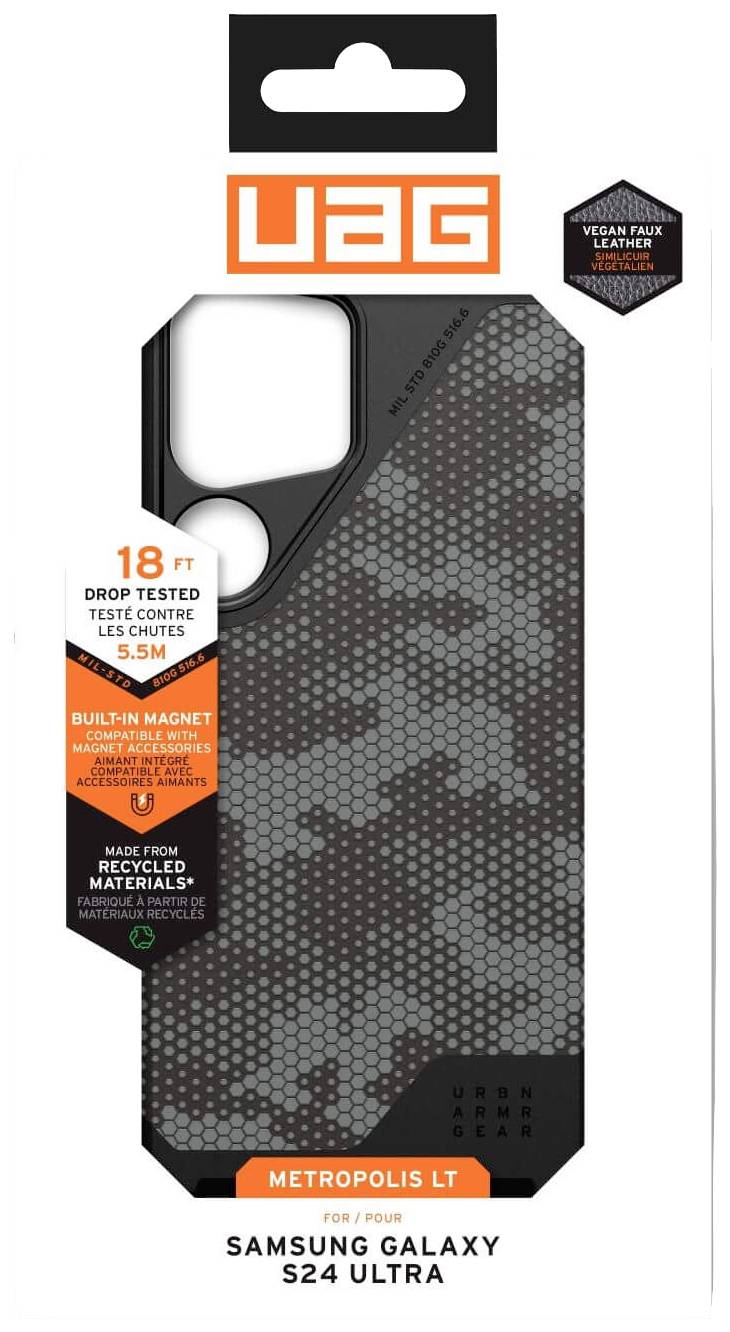 Urban Armor Gear Metropolis LT Backcover Samsung Galaxy S24 Ultra Camouflage, Graphit MagSafe kompatibel 214420113234