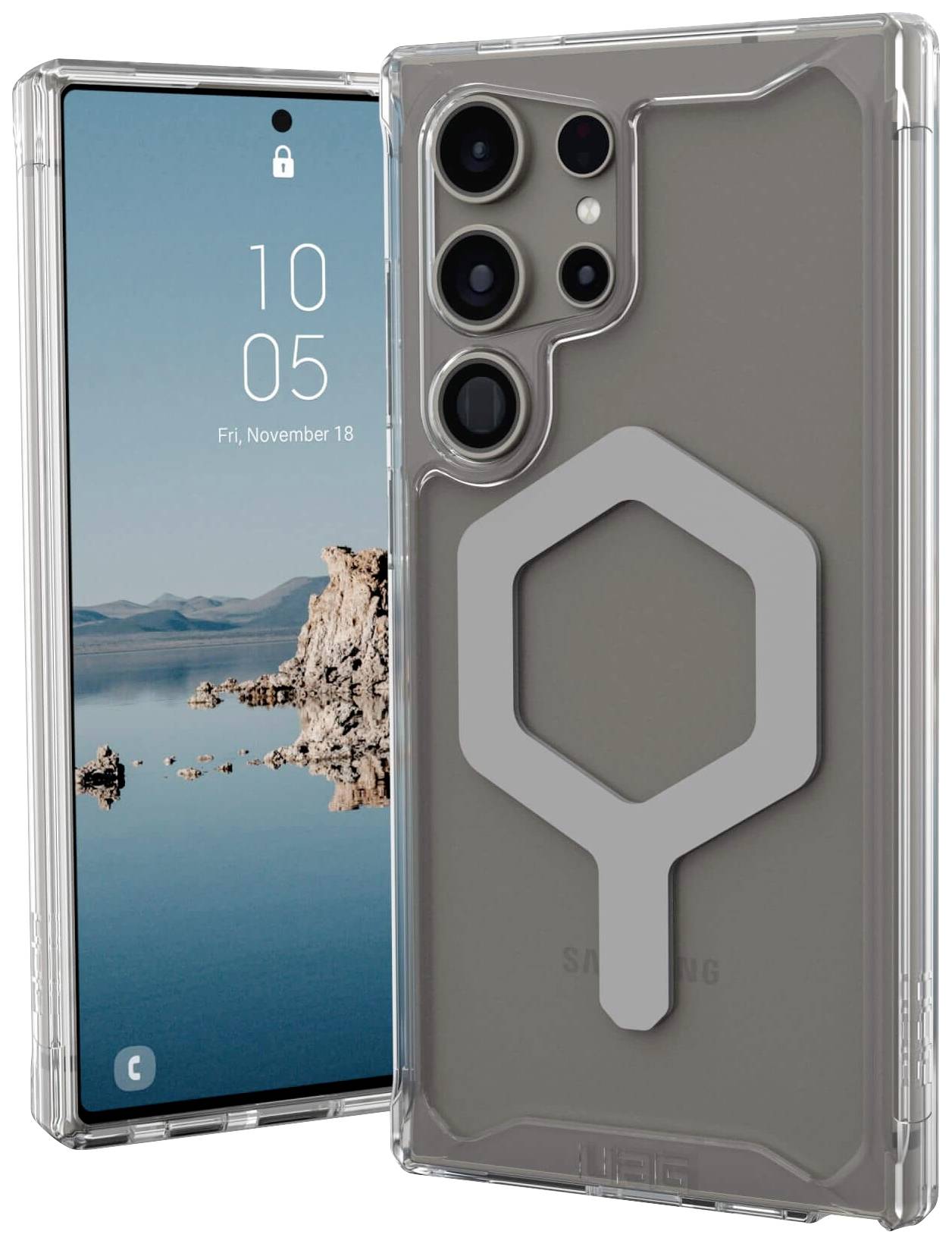 Urban Armor Gear Plyo Pro Backcover Samsung Galaxy S24 Ultra Ice, Transparent, Silber MagSafe kompatibel 214431114333