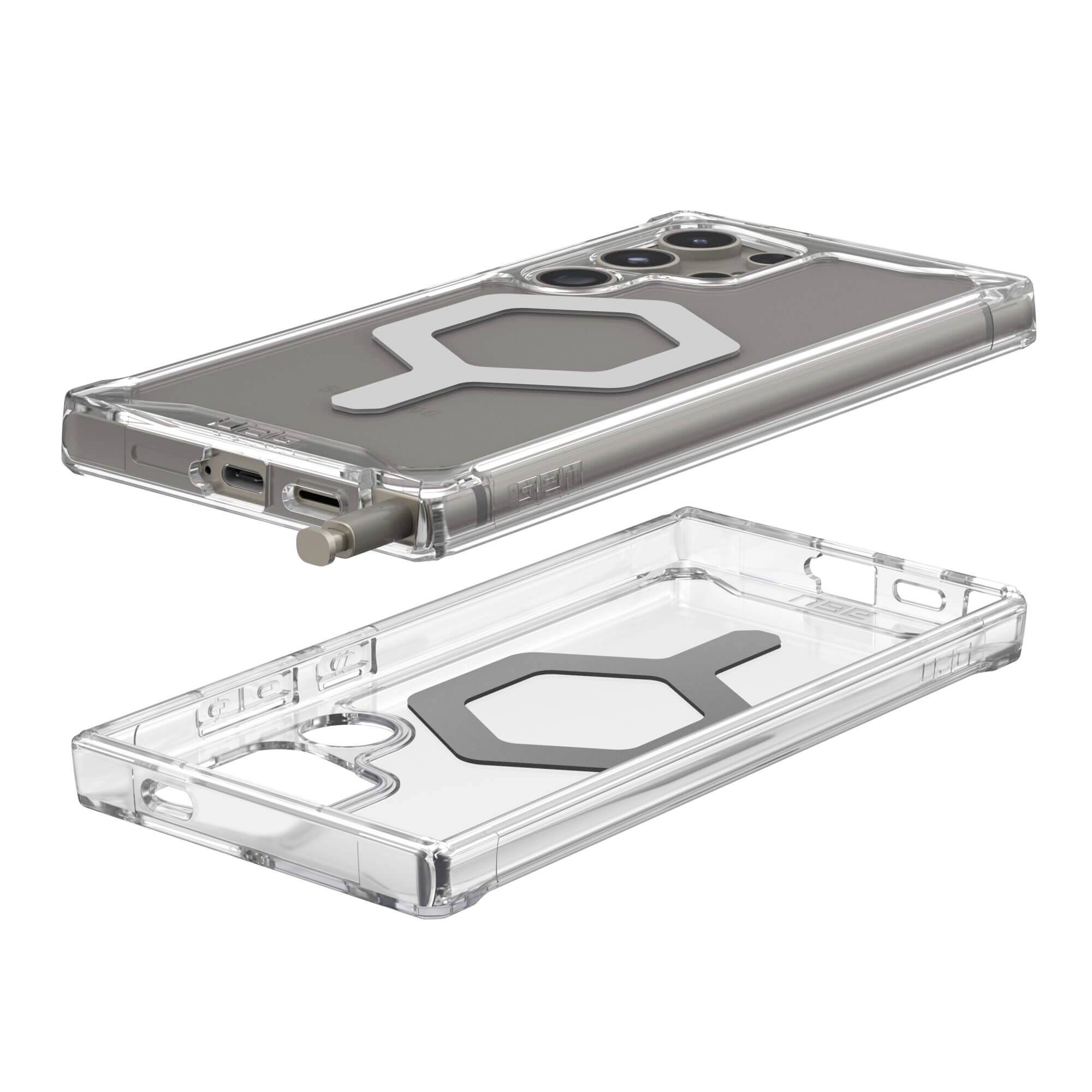 Urban Armor Gear Plyo Pro Backcover Samsung Galaxy S24 Ultra Ice, Transparent, Silber MagSafe kompatibel 214431114333