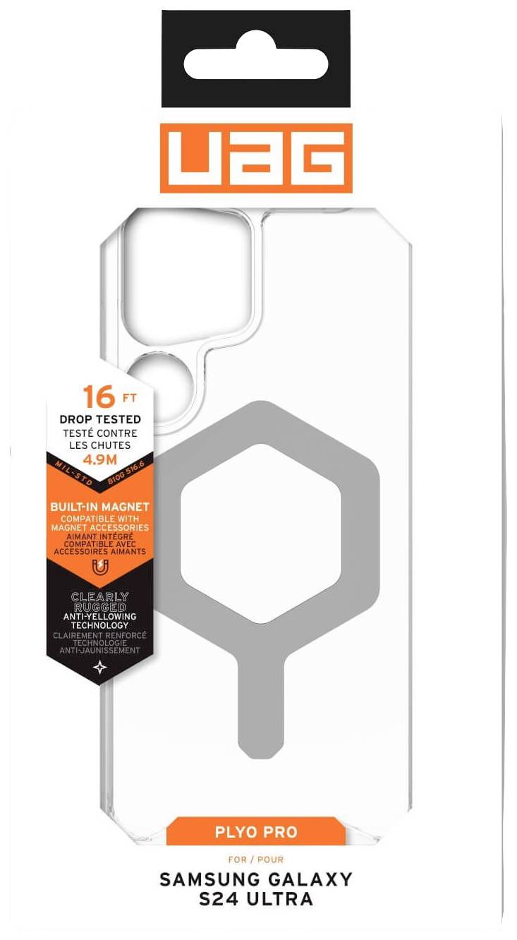 Urban Armor Gear Plyo Pro Backcover Samsung Galaxy S24 Ultra Ice, Transparent, Silber MagSafe kompatibel 214431114333