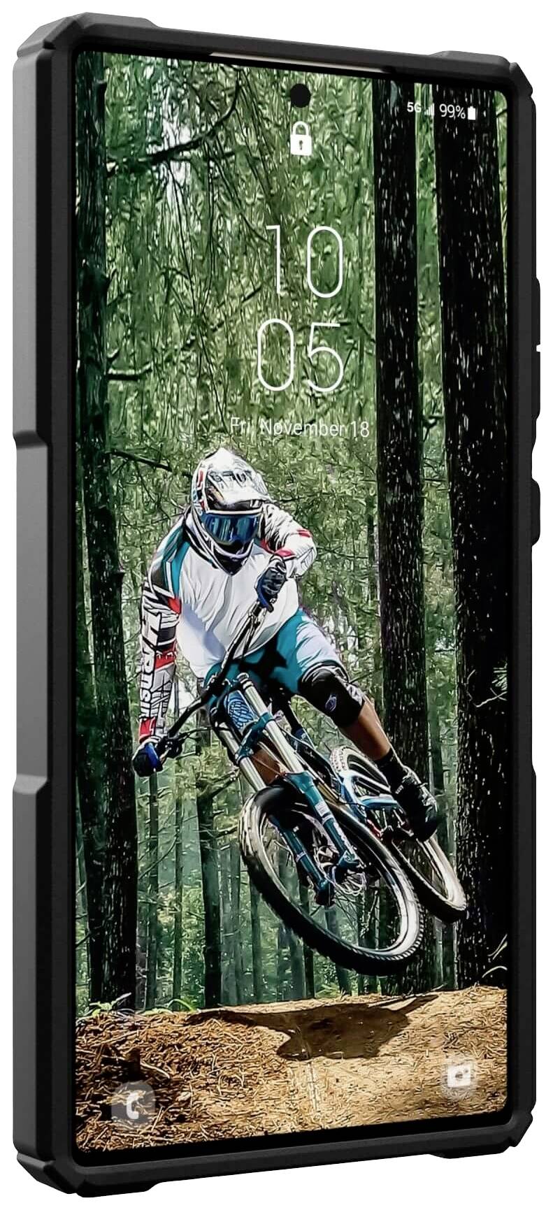 Urban Armor Gear Plasma XTE Kickstand Backcover Samsung Galaxy S24 Schwarz, Orange Standfunktion, MagSafe kompatibel 214447114097