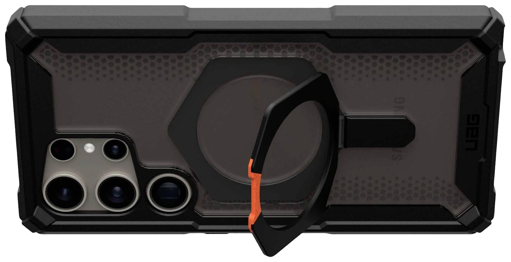 Urban Armor Gear Plasma XTE Kickstand Backcover Samsung Galaxy S24 Schwarz, Orange Standfunktion, MagSafe kompatibel 214447114097