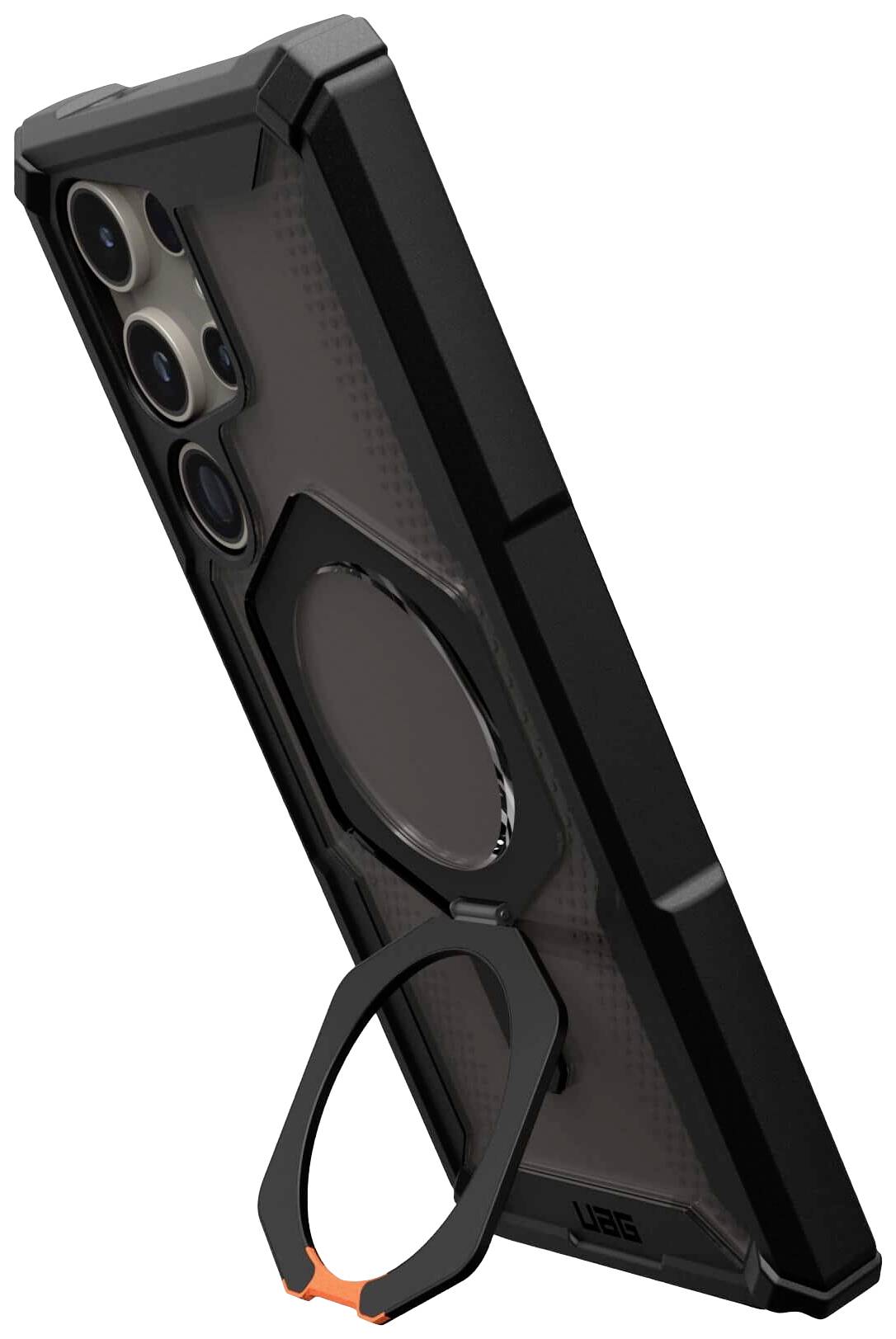 Urban Armor Gear Plasma XTE Kickstand Backcover Samsung Galaxy S24 Schwarz, Orange Standfunktion, MagSafe kompatibel 214447114097