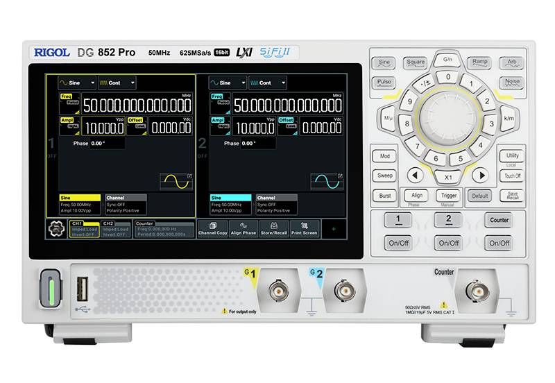 Rigol DG822 Pro Funktionsgenerator netzbetrieben 1 µHz - 25 MHz 2-Kanal Sinus, Rechteck, Rampe, Pul