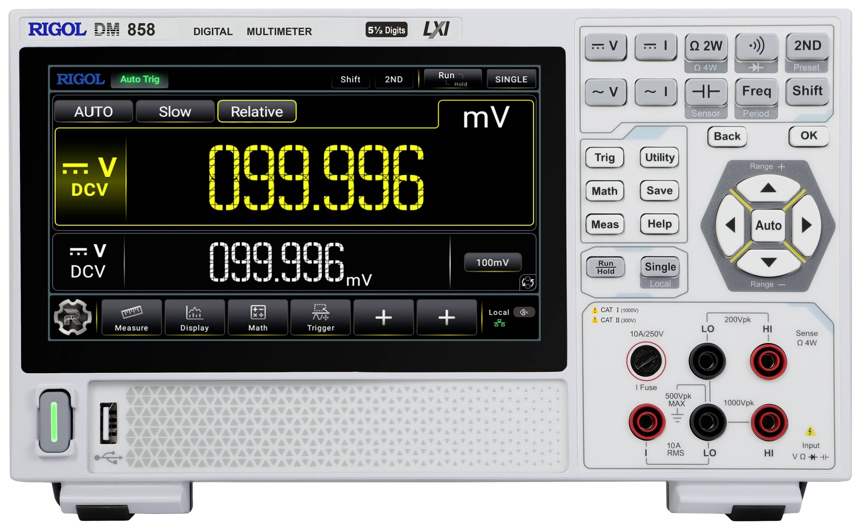 Rigol DM858 Tisch-Multimeter digital CAT I 1000 V, CAT II 300 V Anzeige (Counts): 500000