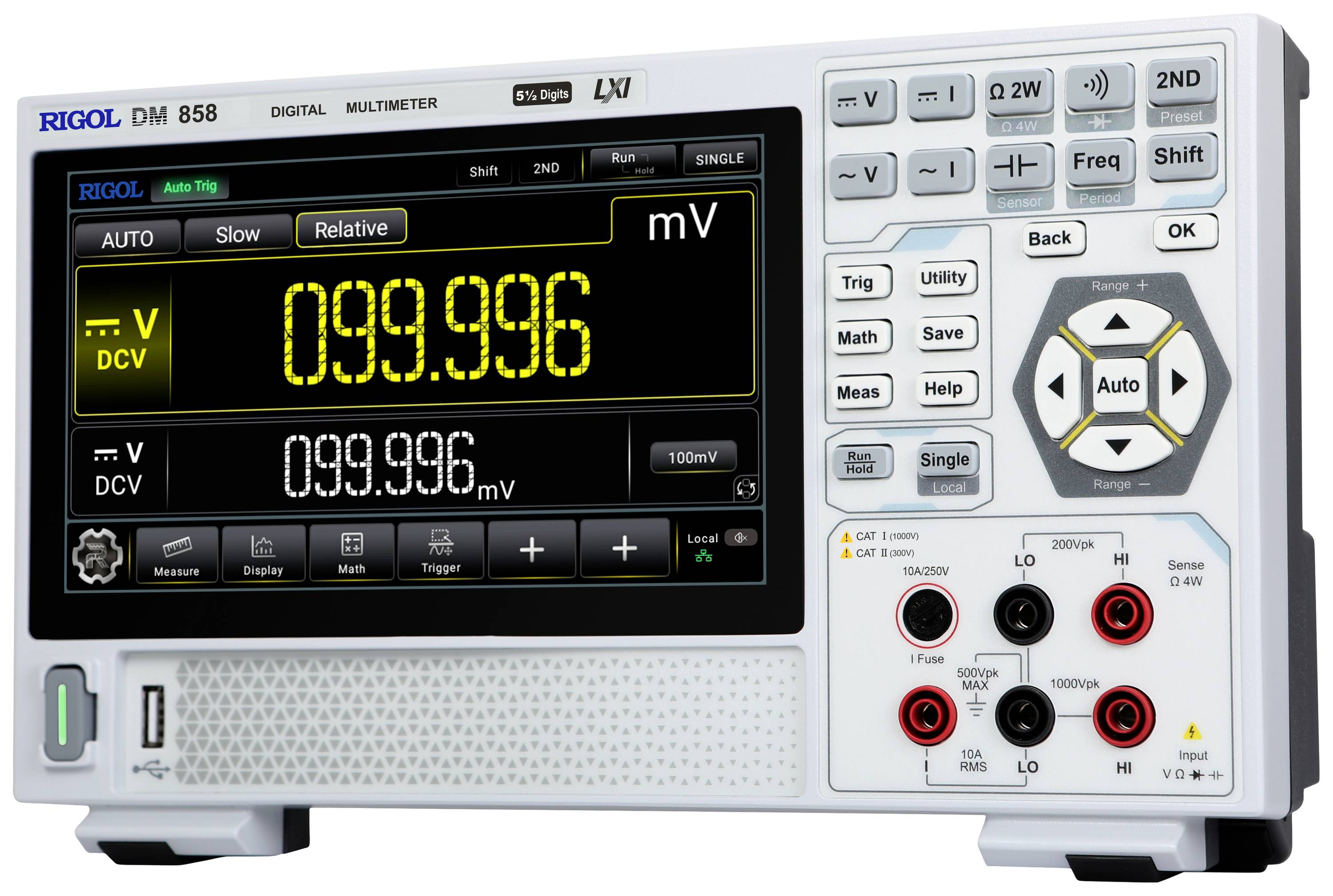 Rigol DM858 Tisch-Multimeter digital CAT I 1000 V, CAT II 300V Anzeige (Counts): 500000