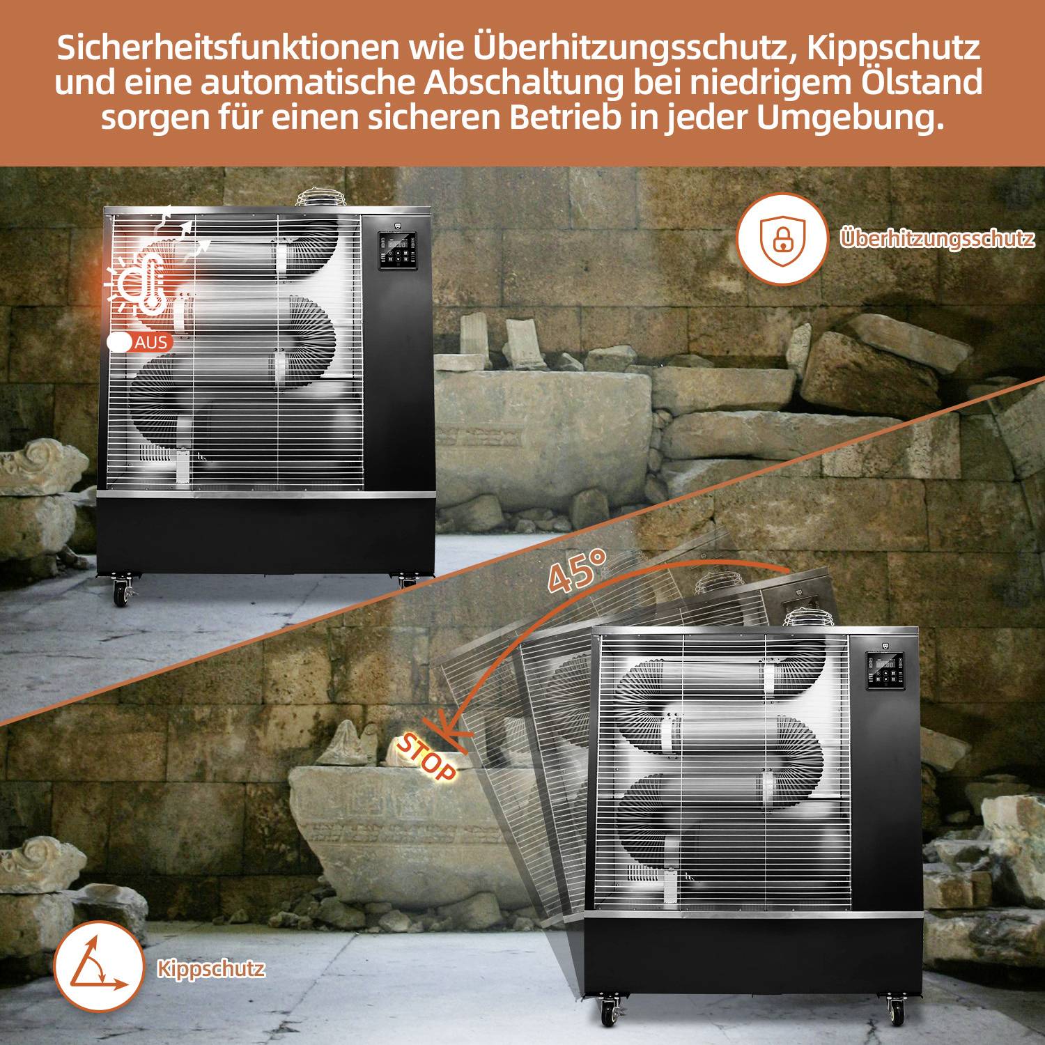 SHX OBH-16 Bauheizer SHXOBH-16 120m² Braun