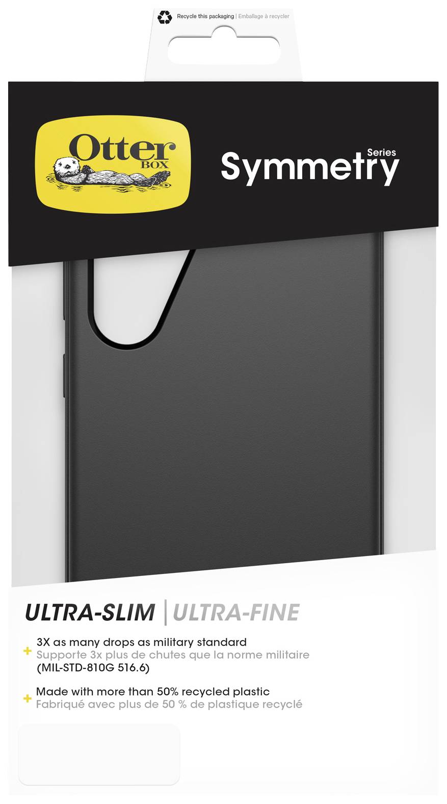 Otterbox Symmetry Backcover Samsung Galaxy S24+ Schwarz Stoßfest, Induktives Laden