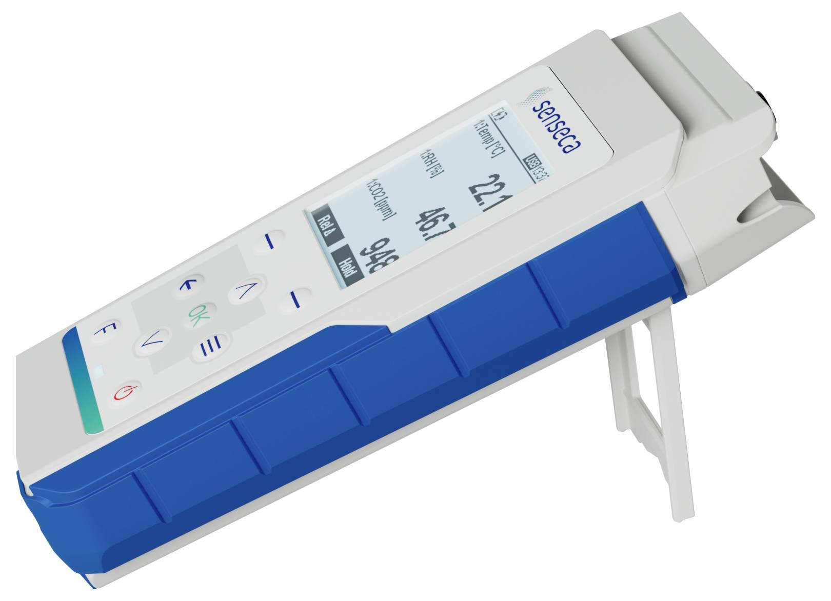 Senseca 486134 PRO D01 Multifunktions-Handmessgerät Messgröße Temperatur, Luftfeuchtigkeit, Luftdurchsatz, Druck