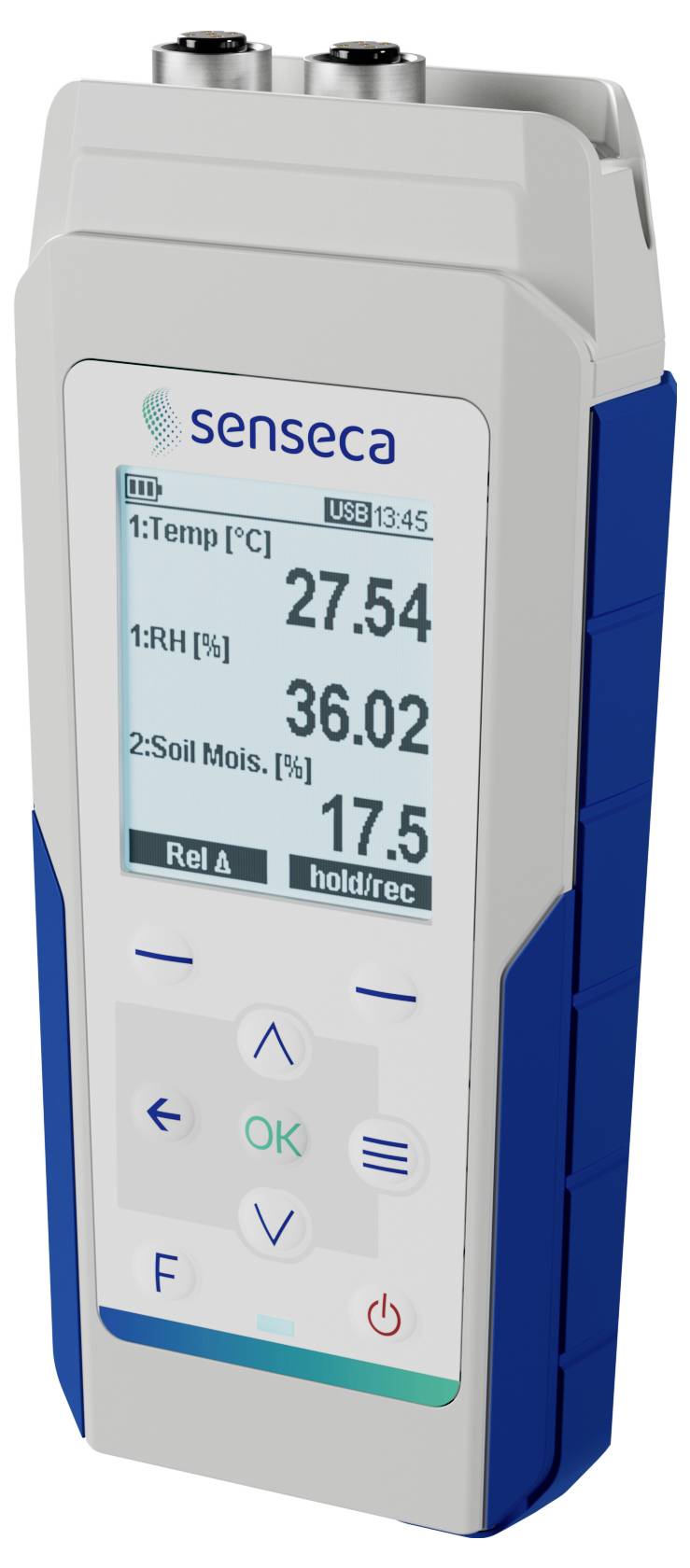 Senseca 486136 PRO D05.2 Multi-Datenlogger Messgröße Temperatur, Luftfeuchtigkeit, Luftdurchsatz, Druck, Beleuchtungsstärke, CO2