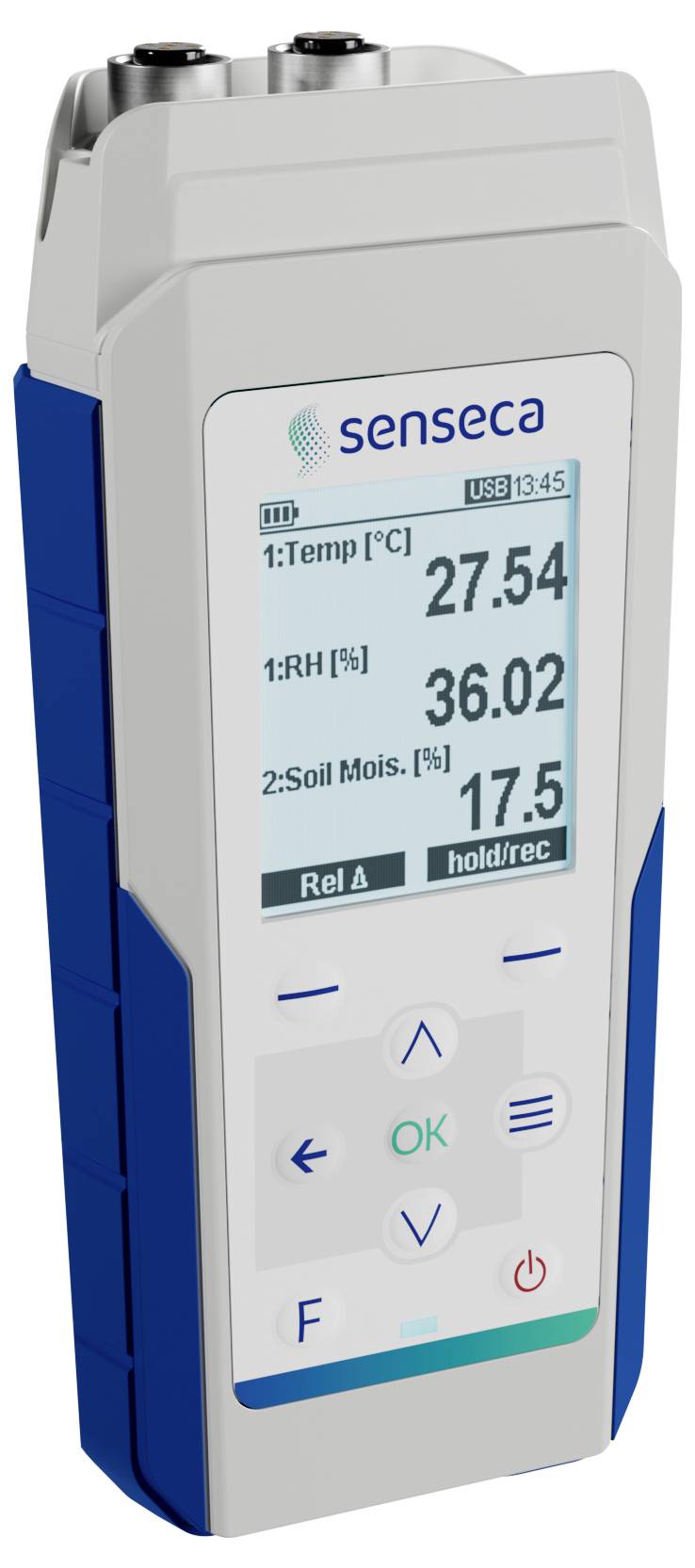 Senseca 486136 PRO D05.2 Multi-Datenlogger Messgröße Temperatur, Luftfeuchtigkeit, Luftdurchsatz, Druck, Beleuchtungsstärke, CO2