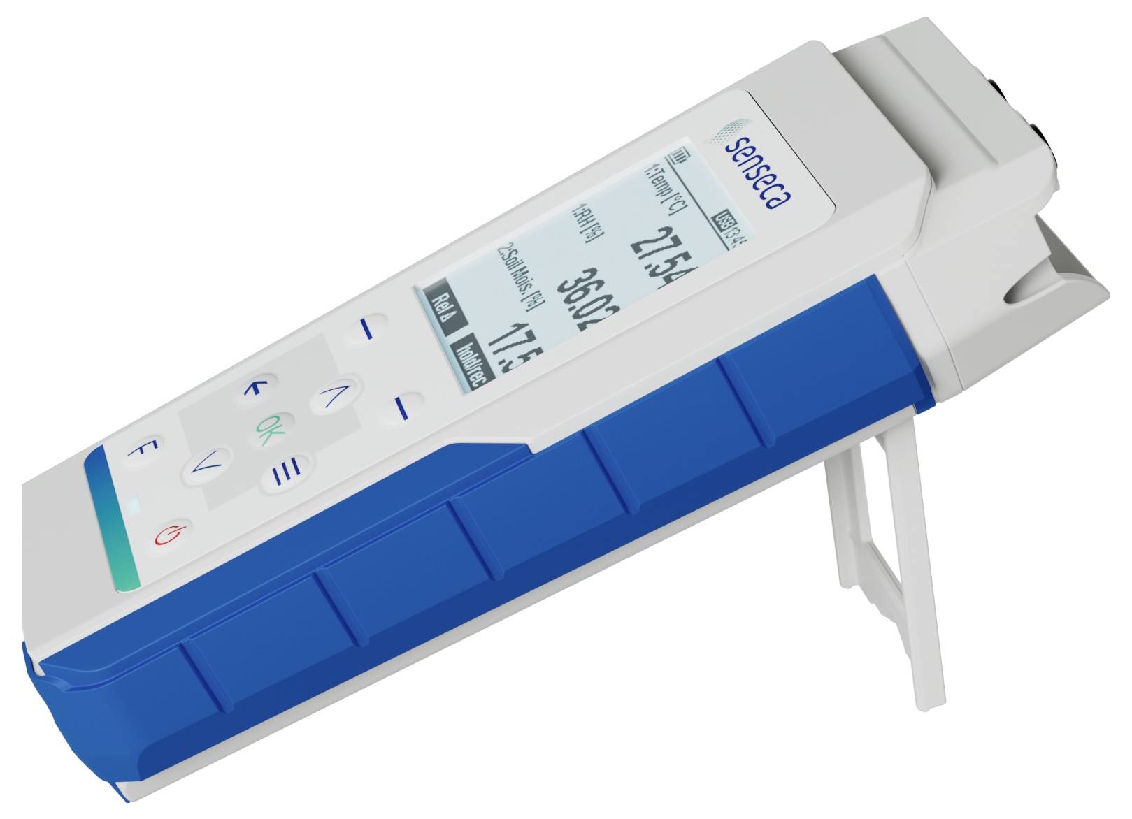 Senseca 486136 PRO D05.2 Multi-Datenlogger Messgröße Temperatur, Luftfeuchtigkeit, Luftdurchsatz, Druck, Beleuchtungsstärke, CO2