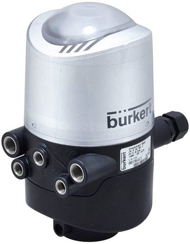 Ein pneumatischer Ventilaktuator der Marke Burkert mit mehreren Anschlüssen. Hauptsächlich verwendet in industriellen Anwendungen.