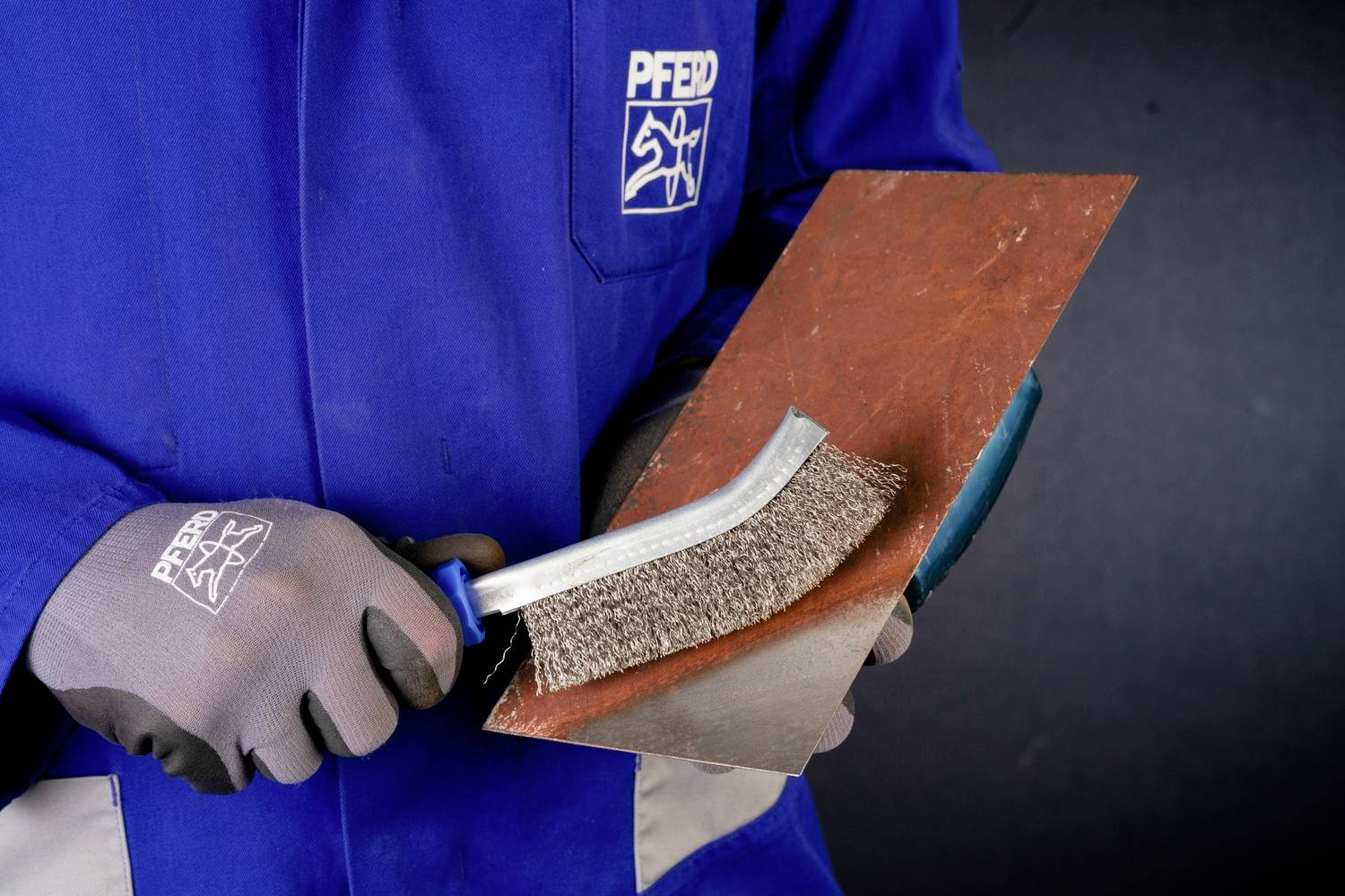 PFERD TOOLS POS Bürstenset Handbürste gebogen BSO HBG 1reihig Edelstahl-Stahl-Messing-Draht-Ø0,30 POS SET BSO HBG 43900005 1 Set