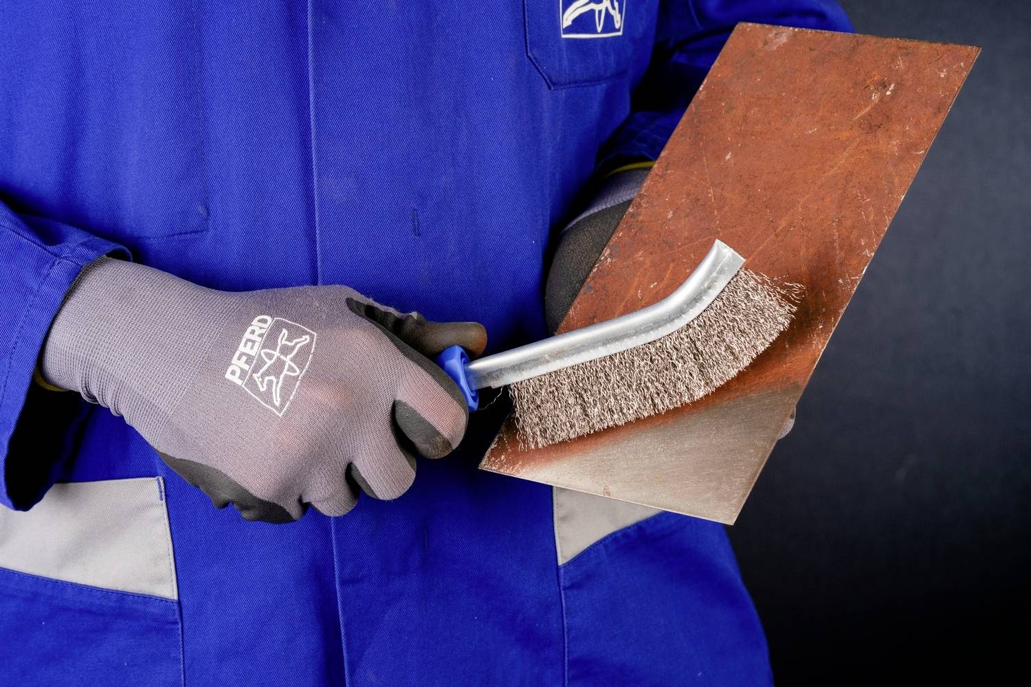 PFERD TOOLS POS Bürstenset Handbürste gebogen BSO HBG 1reihig Edelstahl-Stahl-Messing-Draht-Ø0,30 POS SET BSO HBG 43900005 1 Set