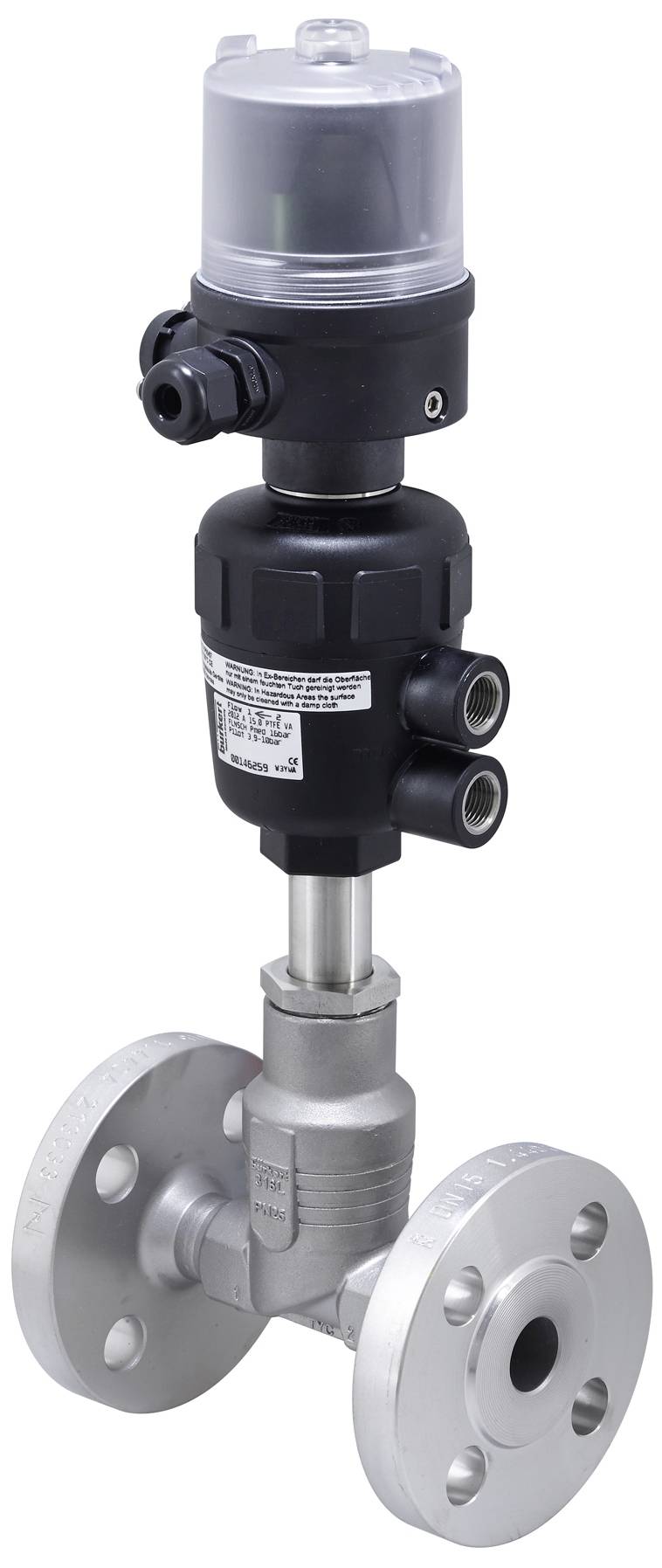 Bürkert Prozess-Stellsystem mit Steuerkopf 295568 8801 Gehäusematerial Edelstahl Dichtungsmaterial