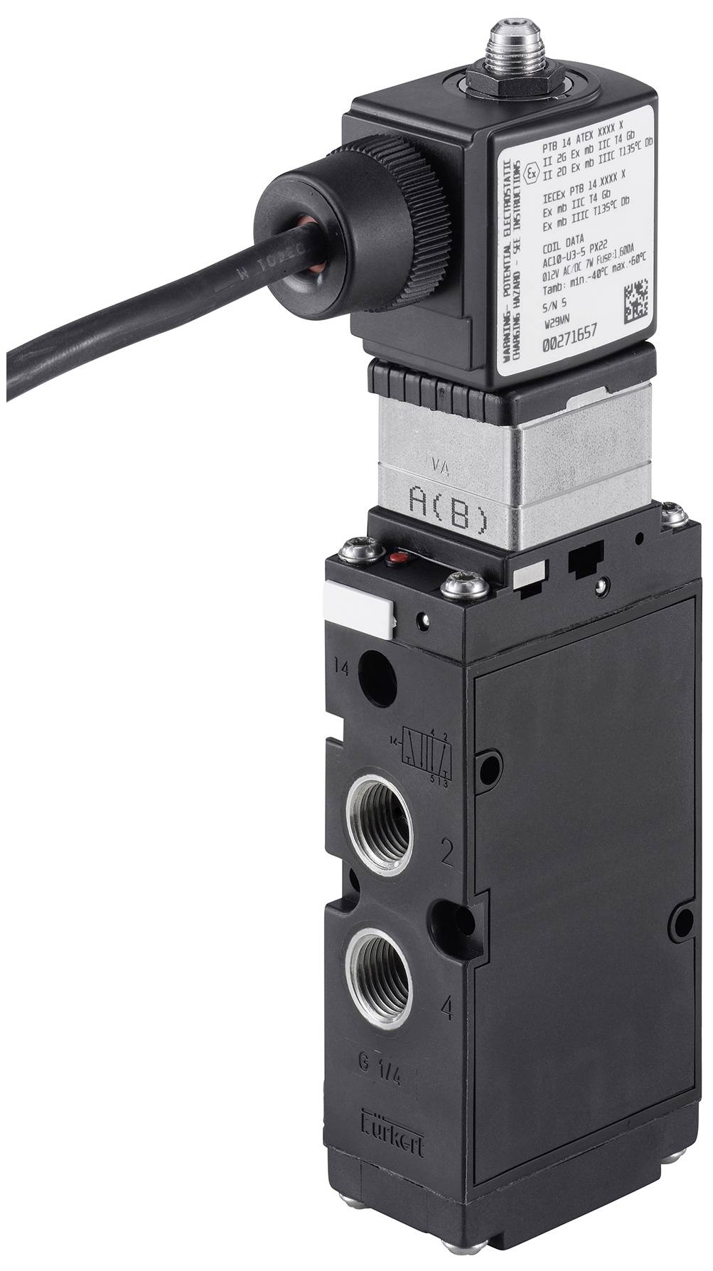 Bürkert Pneumatikventil 6519 377419 10 bar (max) 1St.