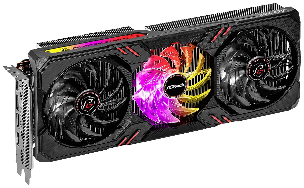 ASRock Grafikkarte Intel Arc™ A770 Phantom Gaming OC 16GB GDDR6-RAM PCIe x16 DisplayPort, HDMI® Übertaktet / Overclocked, RGB
