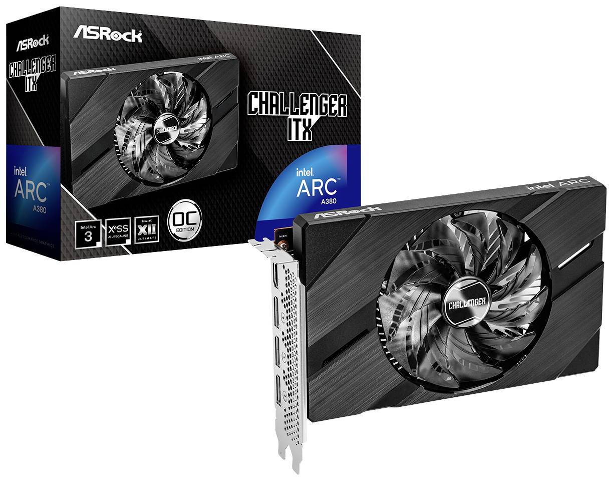 ASRock Grafikkarte Intel Arc™ A380 Challenger ITX OC 6GB GDDR6-RAM PCIe x8 DisplayPort, HDMI® Übertaktet / Overclocked