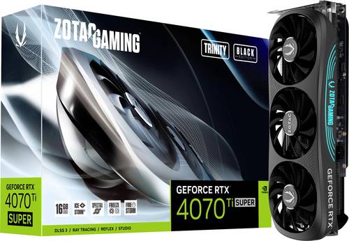 Zotac Grafikkarte Nvidia GeForce RTX 4070 Ti Super Trinity Black Edition 16GB GDDR6X-RAM PCIe x16 Di