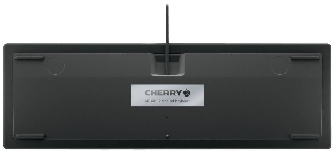 CHERRY Active KEY MTA AK-C8112 Corded Kabelgebunden Tastatur Deutsch, QWERTZ Schwarz Ergonomisch, Geräuscharme Tasten, Silikonmembran vollversiegelt