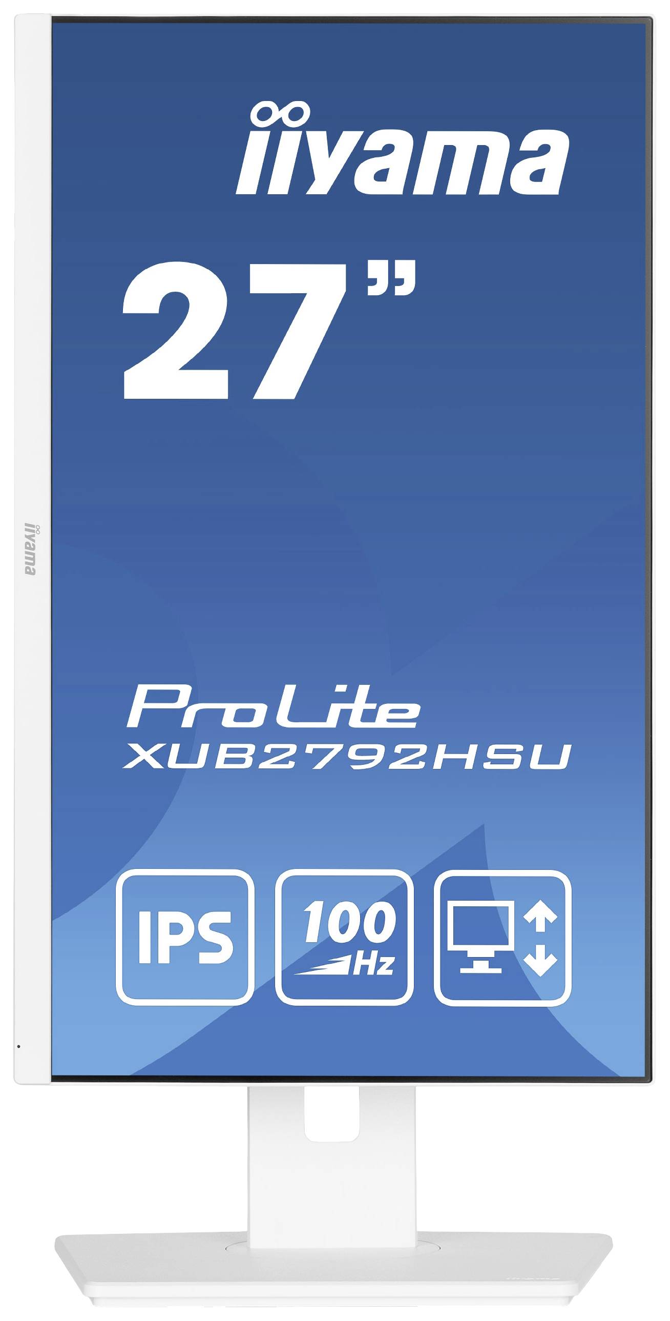 Monitor Iiyama ProLite XUB2792HSU, 27 Zoll, IPS-Panel, 100 Hz, geeignet für Büro und Home-Office, mit einstellbarem Standfuß.