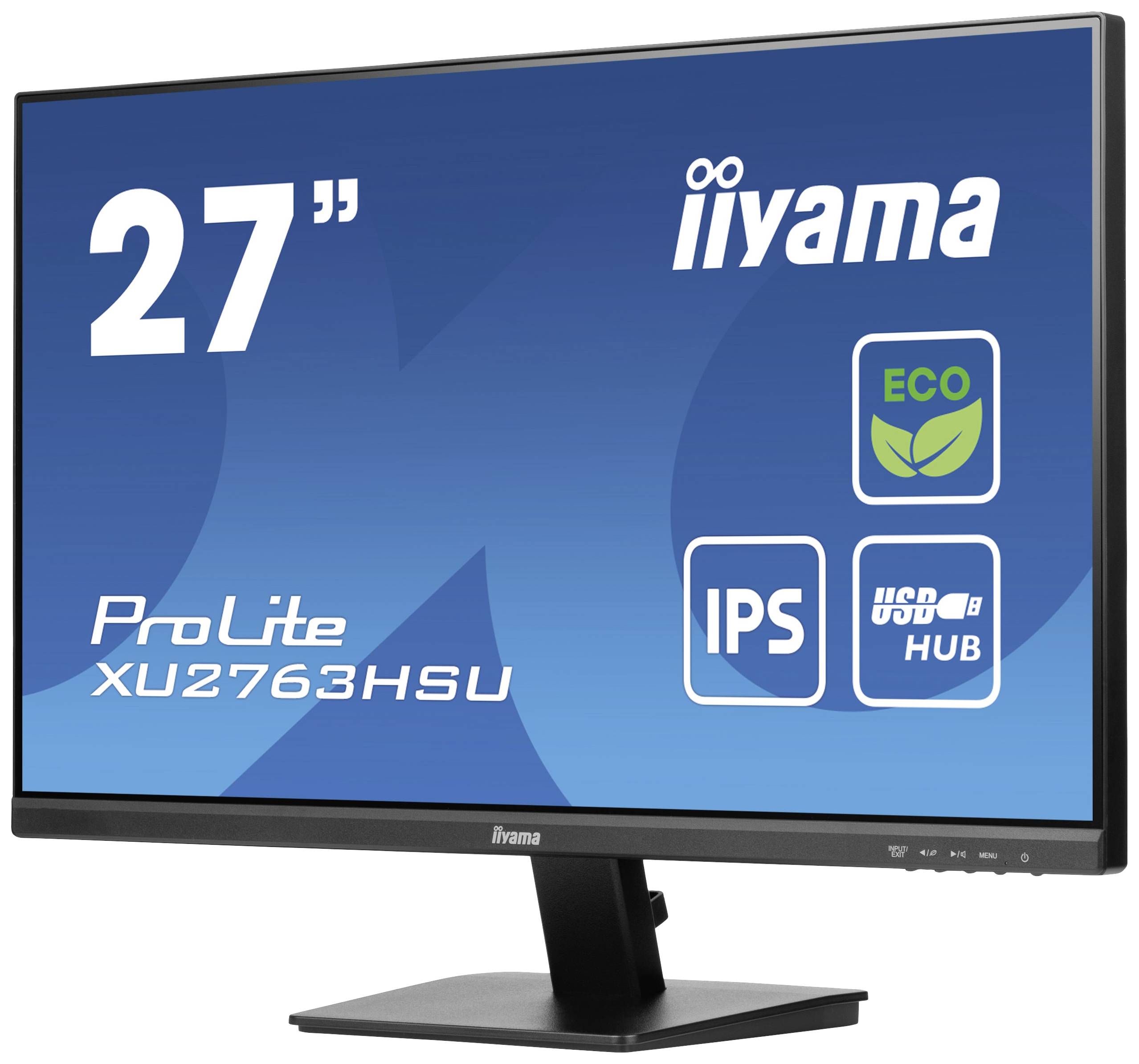 Iiyama ProLite XU2763HSU-B1 LED-Monitor EEK B (A - G) 68.6 cm (27 Zoll) 1920 x 1080 Pixel 16:9 3 ms HDMI®, DisplayPort, Kopfhörer (3.5 mm Klinke)