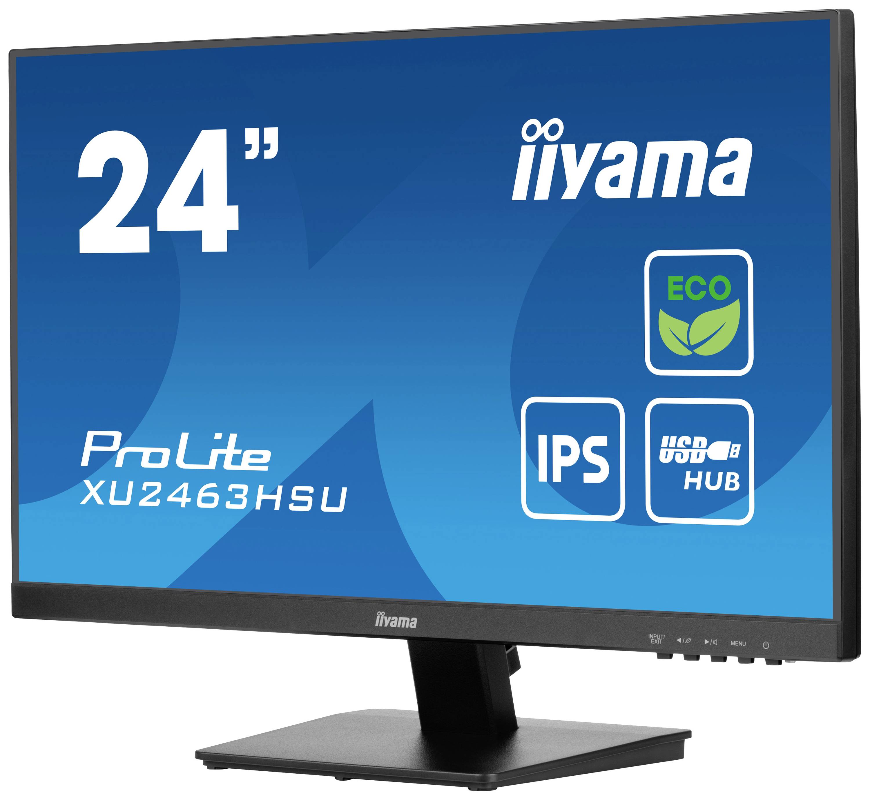 Iiyama ProLite XU2463HSU-B1 LED-Monitor EEK B (A - G) 60.5 cm (23.8 Zoll) 1920 x 1080 Pixel 16:9 3 ms HDMI®, DisplayPort, Kopfhörer (3.5 mm Klinke)