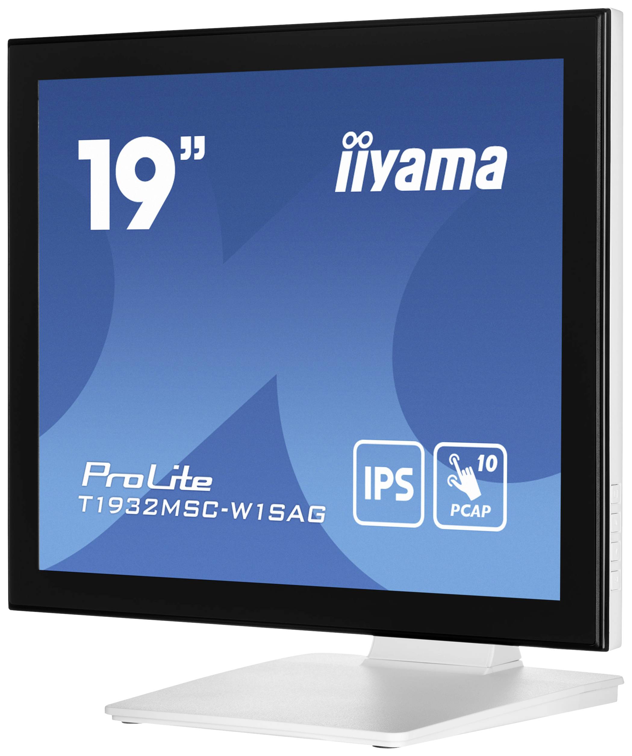 Iiyama PROLITE WHITE PCAP Touch Touchscreen-Monitor EEK: E (A - G) 48.3 cm (19 Zoll) 1280 x 1024 Pixel 5:4 14 ms HDMI®, DisplayPort, VGA, Audio-Line