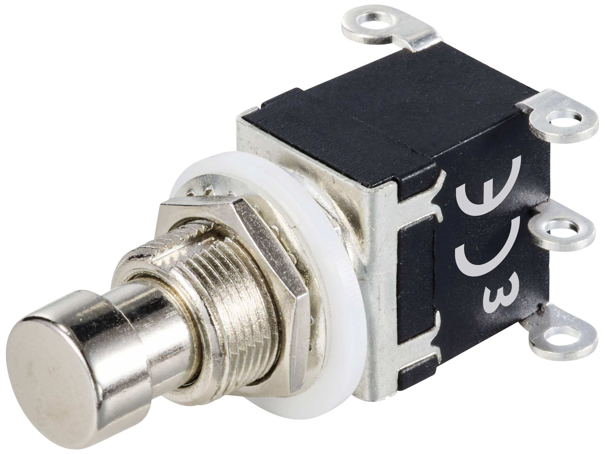 TRU COMPONENTS TC-12193720 Druckschalter DPDT mit Lötanschlüssen Schaltstrom (max.): 4A 1St.