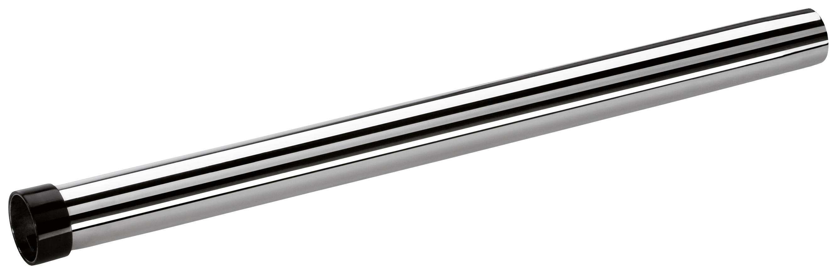 Langer, glänzender Metallzylinder auf weißem Hintergrund, vermutlich Rohr oder Röhre; keine weiteren sichtbaren Details.