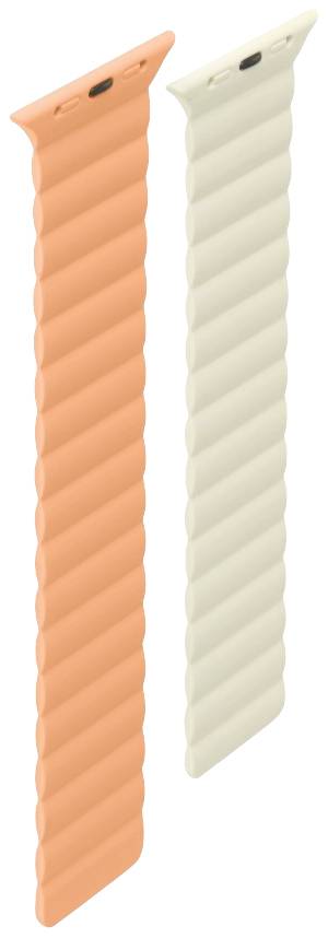 Hama Fantastic Feel Armband mit Magnetverschluss 38 mm, 40 mm, 41mm Orange, Beige Watch Series 1, Watch Series 2, Watch Series