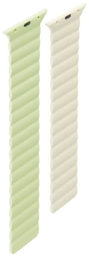 Hama Fantastic Feel Armband mit Magnetverschluss 42 mm, 44 mm, 45 mm, 49mm Grün, Beige Watch Series 1, Watch Series 2, Watch