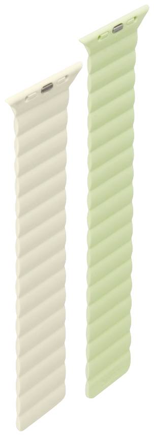 Hama Fantastic Feel Armband mit Magnetverschluss 42 mm, 44 mm, 45 mm, 49mm Grün, Beige Watch Series 1, Watch Series 2, Watch
