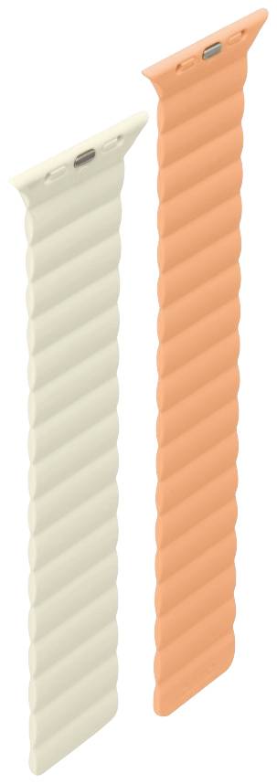 Hama Fantastic Feel Armband mit Magnetverschluss 42 mm, 44 mm, 45 mm, 49mm Orange, Beige Watch Series 1, Watch Series 2, Watch