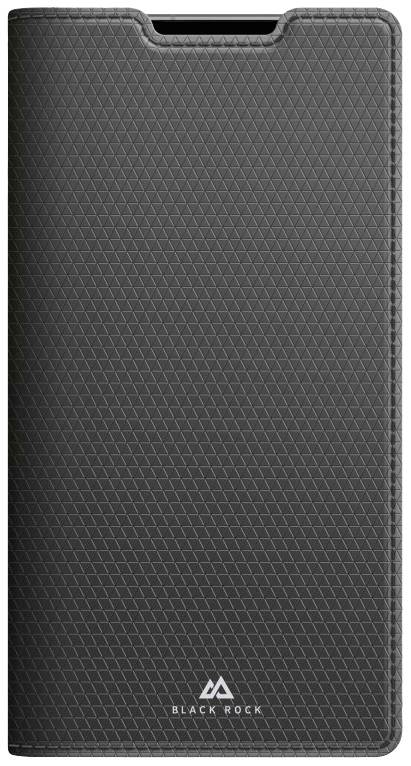 Eine schwarze Handyhülle mit geometrischem Muster und dem Logo 'Black Rock' unten. Rechteckige Form, schlankes Design.