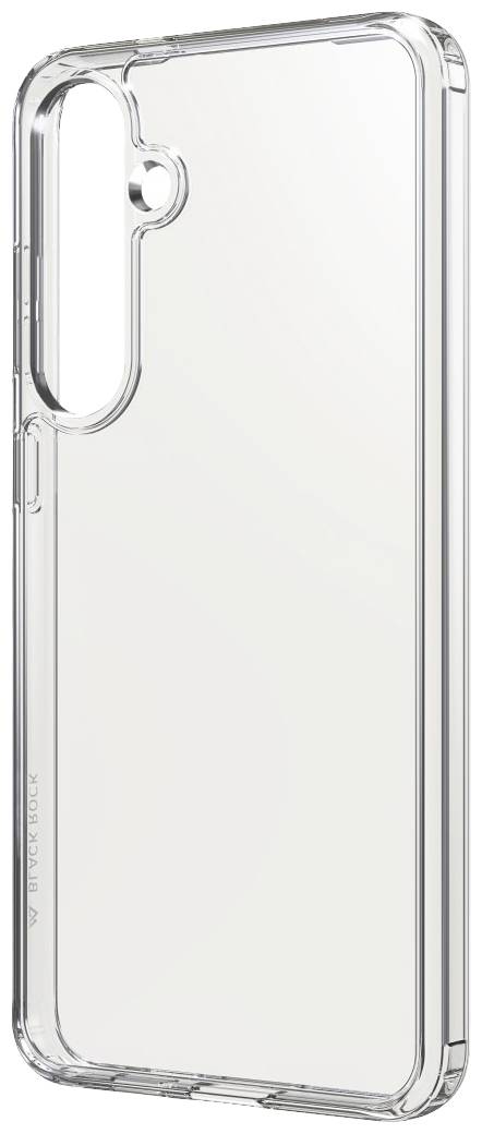 Transparente Smartphone-Hülle mit Aussparungen für Kamera und Tasten, minimalistisch gestaltet.